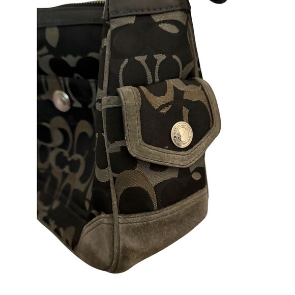 Coach Chelsea Optic Signature Suede Shoulder Bag Y2K - Picture 4 of 7